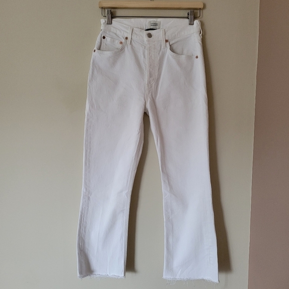 Citizens of Humanity Isola Cropped Boot in Mayfair Raw Hem White Size 25 - Picture 3 of 9